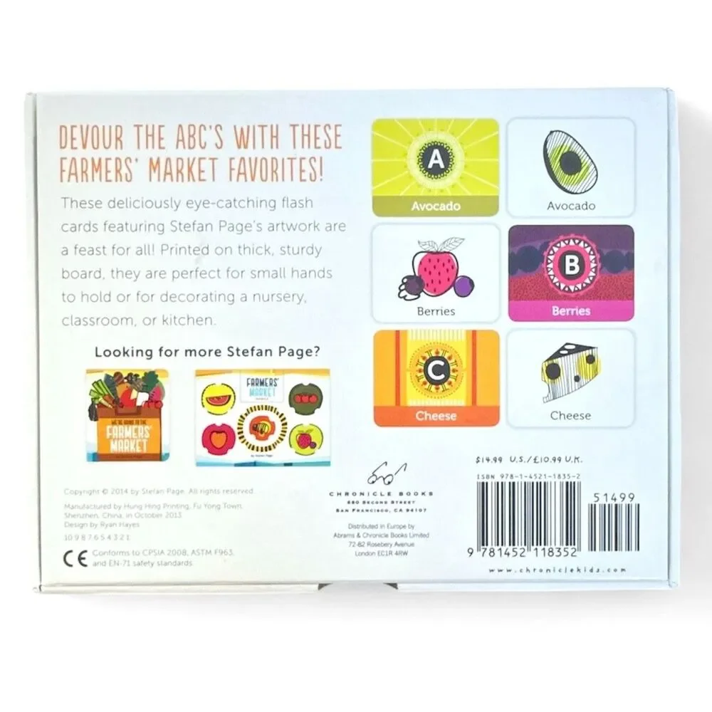 Flash Cards ABC Farmers Market Alphabet Flash Cards Learning Toys by Stefan Page